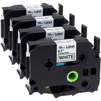 Label KINGDOM 4-Pack Compatible with Brother P-touch Label Maker TZ TZe Laminated Tape TZe241 TZ241 Black on White 18mm (3/4 Inch) x 26.2 ft. (8m)