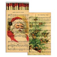 Christmas Sheet Music Match Boxes with Wooden Matches | Set of 6 Decorative Match Boxes