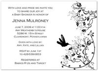 Modern Hummingbird on White Baby Shower Invitations - Set of 20