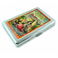 Vintage Gypsy Woman Fortune Teller S6 Silver Cigarette Case Metal Wallet Id Holder 4" X 2.75" RFID Protection