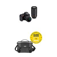 Nikon D3500 DX-Format DSLR Two Lens Kit with DSLR Value Pack, Battery & SD Memory Card