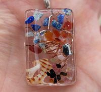 Hawaiian Healing Orgonite-Orgone Energy Pendants for Weightloss with Hematite, Sodalite, Sunstone and Apatite (Large Rectangle) (Large Bar)