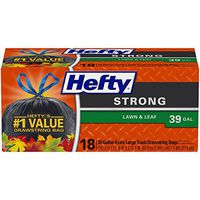 Hefty Strong Lawn and Leaf Large Garbage Bags, 39 Gallon, 6 Packs of 18 Count (108 Total)