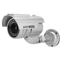 Dummy Camera, Solar Power Dummy Fake Security Camera Bullet Shape LED Simulation Monitor