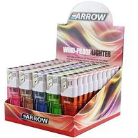 50 Arrow Windproof Butane Gas Cigar Cigarette Lighter Jet Flame Torch Refillable with Display