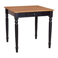 Ravenna Home Traditional Dining Table 29"H, Black and Rustic Honey Pine