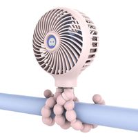 WiHoo Mini Stroller Fan,Personal Portable Desk Handheld Baby Bed Fan with USB Rechargeable Battery Operated Cooling Folding Electric Table Fan for Office Room/Baby Room/Outdoor (Pink)