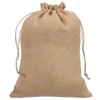 CleverDelights 10" x 14" Burlap Bags with Natural Jute Drawstring - 10 Pack - Large Burlap Pouch Sack Favor Bag for Showers Weddings Parties and Receptions - 10x14 inch