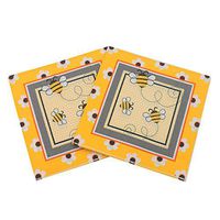 LASLU 100 Pack Decorative Dinner Napkins - Disposable Paper Party Napkins with Gold Foil Pineapple, Perfect for Anniversary Decorations, Birthday Party Supplies (Honeybee, 6 x 6 Inches Folded)