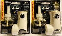 Glade Plugins Scented Oil Starter Kit - Limited Edition Holiday Collection - Deep Amber Hills - 1 Oil Refill & 1 Oil Warmer Per Package - Pack of 2 Packages