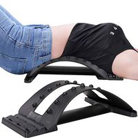YFQH Back Massage Stretcher Magic Lumbar Support Device for Back Pain Relief 3 Adjustable Settings Black