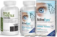 ActiveEyes AREDS 2 Eye Vitamin & Mineral Supplement + Milk Thistle 1000mg Silymarin Marianum & Dandelion Root