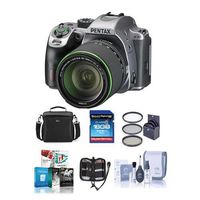 Pentax K-70 24MP Full HD DLR Camera with SMC DA 18-135mm f/3.5-5.6 ED AL DC WR Lens, Silver - Bundle with 16GB SDHC Card, Camera Bag, 62mm Filter Kit, Cleaning Kit, Memory Wallet, Software Package