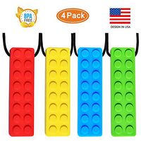 Chew Necklace, Sensory Chew Necklace Bundle for Kids with ADHD, Teething, Autism, Biting Needs, Oral Motor Chewy Stick, Silicone Chewy for Boys&Girls, Made from Food Grade Silicone Safety(4 PCS)