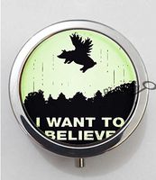 BlackKey I Want to Believe 3-Compartment Decorative Pocket Gift Box Case Organizer for Pill, Color 1 -632