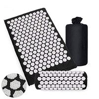 Kedelak Acupressure Mat and Pillow Set Yoga Lotus Spike Mat Bed Massager Spike Cushion for Back Trigger Point Therapy, Pain and Stress Relief Acupuncture Cushion Mat with Carry Bag