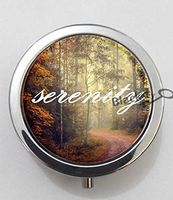 BlackKey Serenity Beautiful Inspirational Word 3-Compartment Decorative Pocket Gift Box Case Organizer for Pill, Color 1 -1662