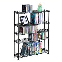 Pemberly Row 31" 5-Tier Adjustable Multimedia Storage Rack in Black