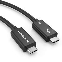 [Thunderbolt 3 Certified] Wavlink Passive 40Gbps Thunderbolt 3 USB C Cable 2.3 Feet Support 100W Charging and 4K @ 60Hz Video Resolution (Not Compatible with USB-C Ports Without The Thunderbolt Logo)