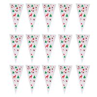 SUPVOX 150pcs Christmas Cone Bags Clear Cellophane Bags Sweets Treat Bags with 200pcs Twist Ties