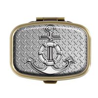Top A Custom Personalized Square Pill Box Decorative Box Vitamin Container Pocket Or Wallet (Anchor-1)