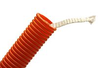 1" Single Wall Outside Plant Corrugated Fiber Innerduct with Pull Rope - HDPE - Orange Color, 100 Feet