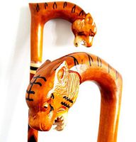 TIGER Cane Walking Stick Wooden Handmade Men's Accessories