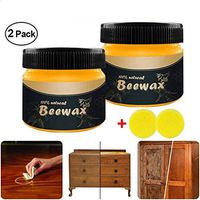 Samury Wood Seasoning Wax Tin Home Traditional Beeswax(2 Wood Seasoning Beewax with sponge) Polish for Wood & Furniture Natural Beewax Wood Wax Preservative Conditioner Protectant Home Cleaning