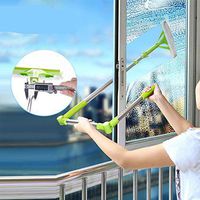 Hrise High-rise Window Glass Telescopic Cleaner Multi-Functional U Shape Mirror Kit Cleaning Set