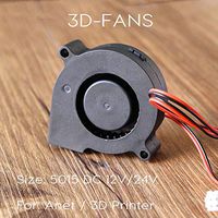 GIMAX A8 A6 5015 Air Blower 12V 24V Ultra-Quiet Oil Bearing About 7500 RPM Turbo Small Fan for 3D Printer - (Size: 12V)