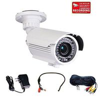 VideoSecu Bullet Security Camera Built-in 1/3" Sony Effio CCD Day Night Vision 700tvl Outdoor Weatherproof 4-9mm Zoom Focus Lens 42 Ir LEDs with Power Supply, Extension Cable M8W