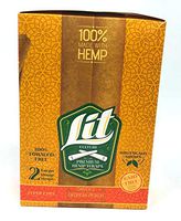 Lit Culture 100% Organic Non-GMO Hemp Wraps -Full Box of 25 Packs- Sweet Georgia Peach