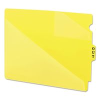 Smead 61966 Out Guides w/Diagonal-Cut Pockets Poly Letter Yellow 50/Box