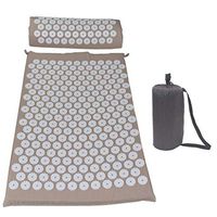 youeneom Acupressure Massage Mat- Bed of Nails Massage Pillow Pad - Full Body Massager Cushion, Massager Sleep Set for Nerve Pain | Sciatic Relief - Full Body | Hypoallergenic (Gray)