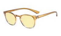 Eyekepper Blue Light Blocking Computer Glasses Digital Eye Strain Prevention-Yellow Tinted Lens Reading Glasses (Brown-Transparent Frame, 1.00)