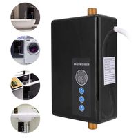 Electric Tankless Water Heater, 5.5KW 220Volts Instant Fast 3 Seconds Shower Hot Water System Smart Touch Button for Bathroom Kitchen,Black