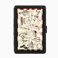 Perfection In Style Black Color Metal Cigarette Case Vintage Circus Design 005