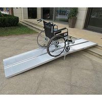 Non Skid Wheelchair Threshold Ramp, 10FT, Utility Mobility Access Threshold Ramp for Home Steps Stairs Doorways Scooter, Portable Folding Lightweight Aluminum Alloy,120 * 28.35 Inch