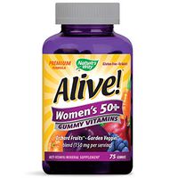 Nature's Way Alive! Women’s 50+ Premium Gummy Multivitamin, Full B Vitamin Complex, 75 Gummies