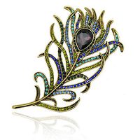 Peacock Feather Alloy Gift Scarf Clip Pins Brooch Pins Wedding Jewelry Daily Creation Aesthetic Beauty Girl Jewerly Cheap Design Womans Women Delicate