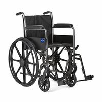 Medline K2 Wheelchair with Full-Length Arms and Swing-Away Footrests for Easy Transfers, 18” Seat