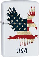 Zippo Eagle Bald Flag Patriotic Outdoor Indoor Windproof Lighter Custom Personalized Engraved Message Engraving on Backside (Style11)