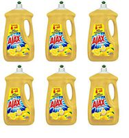 Ajax Ultra Triple Action Liquid Dish Soap, Lemon - 90 fl oz (6)