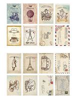 Set of 15 Decorative Envelope Self-Adhesive Paper Seals Atelier, 16 per Pack