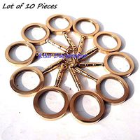 LOT of 10 Necklace Style Shiny Brass Magnifying Glass Magnifier Nautical Gift