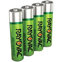 RAYOVAC LD724-4OPB Ready-to-Use NiMH Rechargeable Batteries (AAA; 600mAh; 4 pk), New
