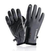 Yjdr Plus Velvet Padded Waterproof Outdoor Travel Gloves Winter Gloves Touch Screen Gloves Cycling Bike Sports Compression Gloves for Winter Early Spring Or Fall (Color : Gray, Size : XL)