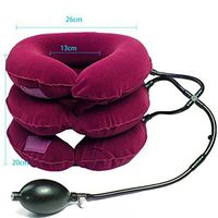 Inflatable Cervical Neck Traction Device/Neck Support Brace/Cervical Collar Adjustable (Red)