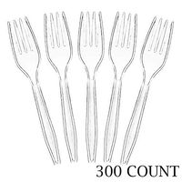 Plasticpro Clear Plastic Forks Disposable Cutlery Utensils 300 Count
