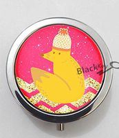 BlackKey Vintage Cute Fox Pattern 3-Compartment Decorative Pocket Gift Box Case Organizer for Pill, Color 1 -1280